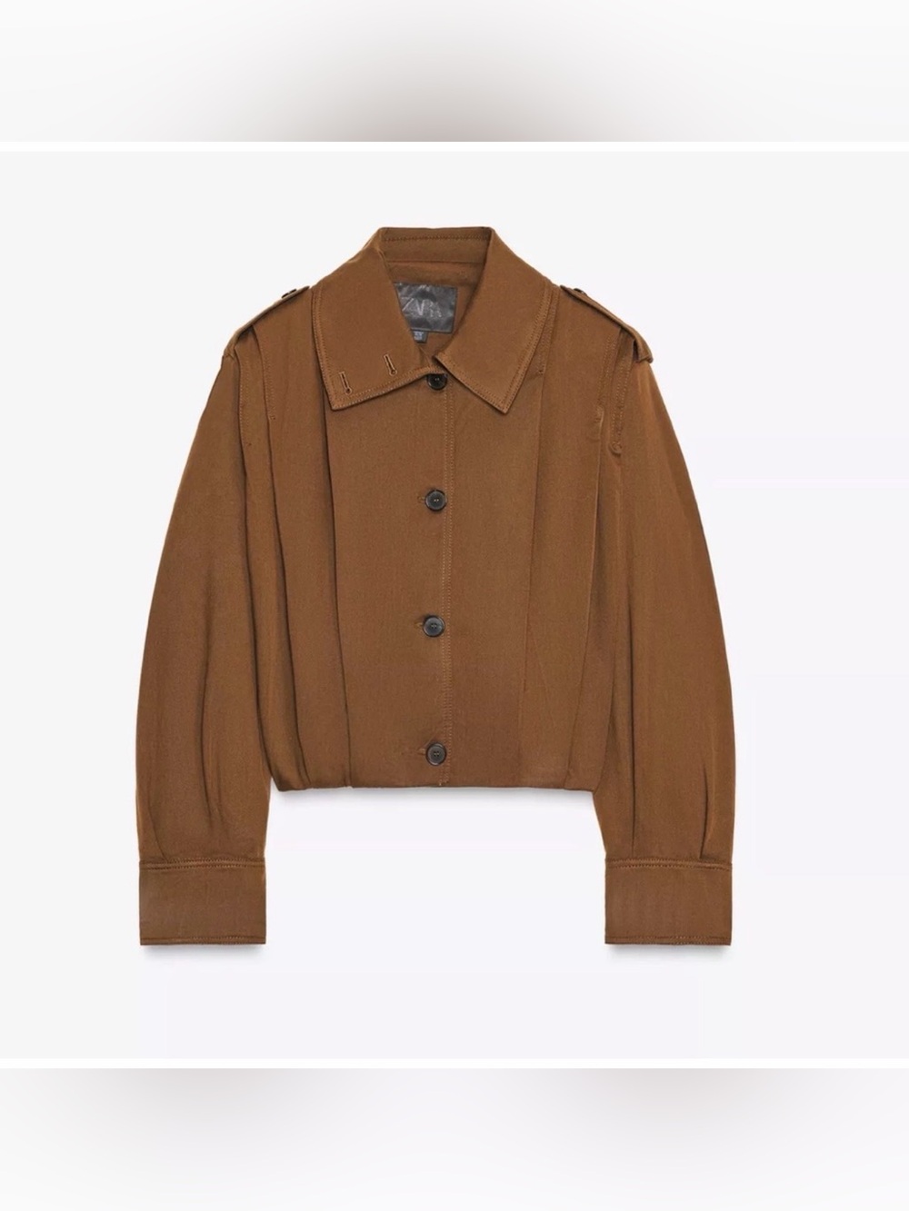 Zara Pleated Jacket With Tabs Zw Collection Women
